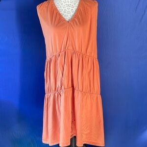 ZARA Tiered Midi Dress Short Sleeve V-neck Wrap Flounced. Size Small.